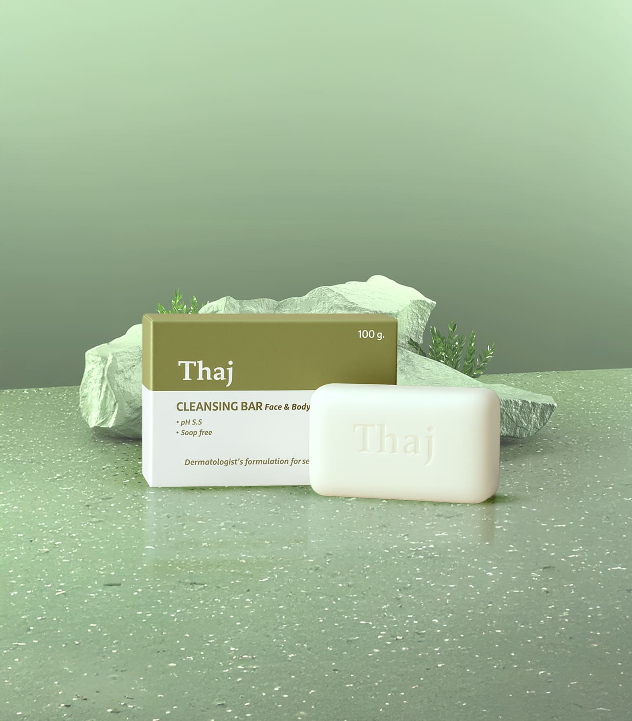 Dr. Thaj’s dermatologist-formulated cleansing bar displayed for all skin types